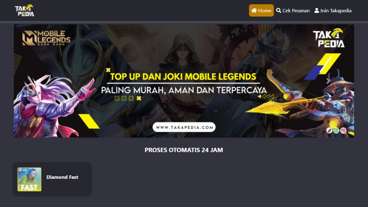 Takapedia Tempat Top Up Diamond MLBB Termurah