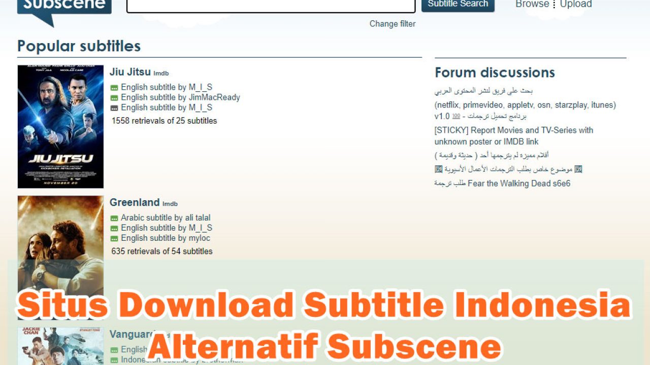 20 Situs Download Subtitle Indonesia Selain Subscene