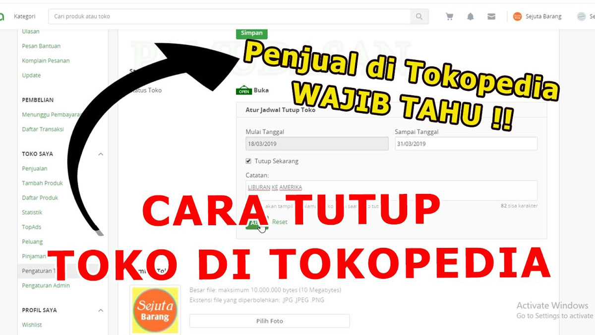 Cara Hapus Akun Tokopedia