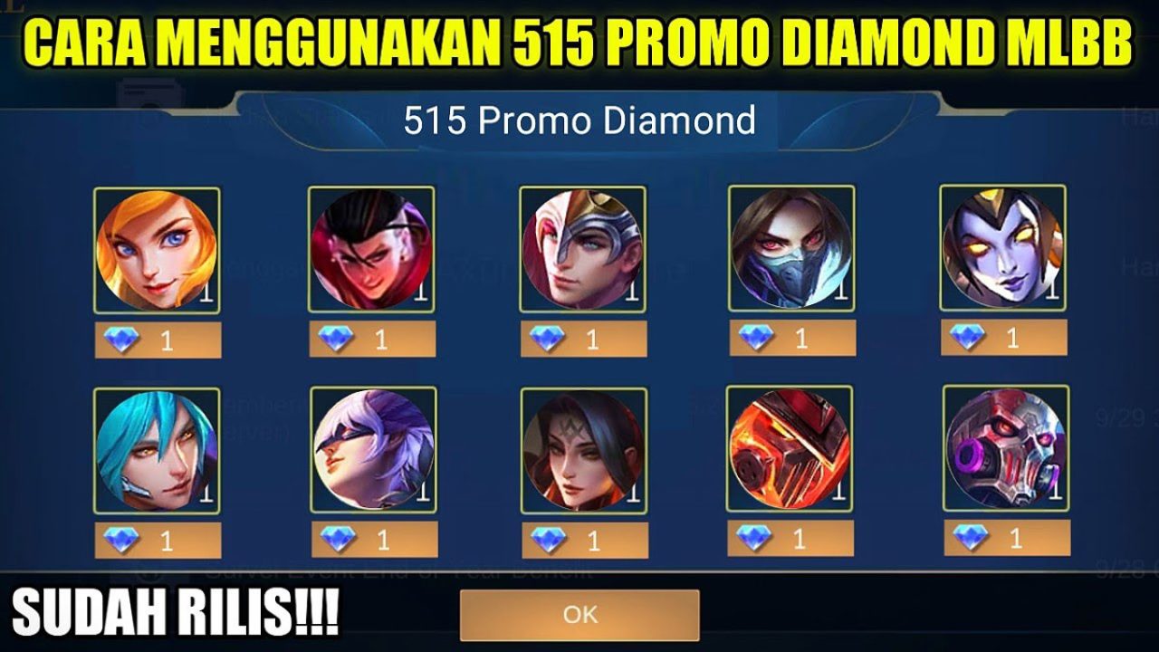 Cara Menggunakan 515 Promo Diamond Mobile Legends 2021