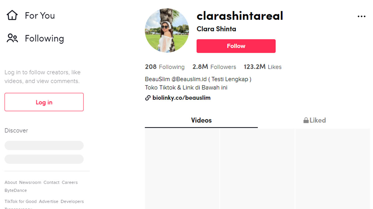 Biodata Clara Shinta Tiktok