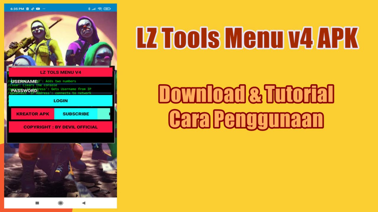 Download LZ H4x Tools Menu v2 dan v4 Apk Hack FF 2021