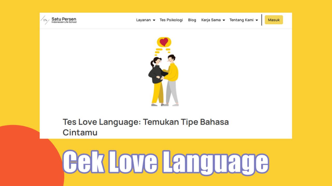 Cek Love Language – Cara Tes di Satupersen net
