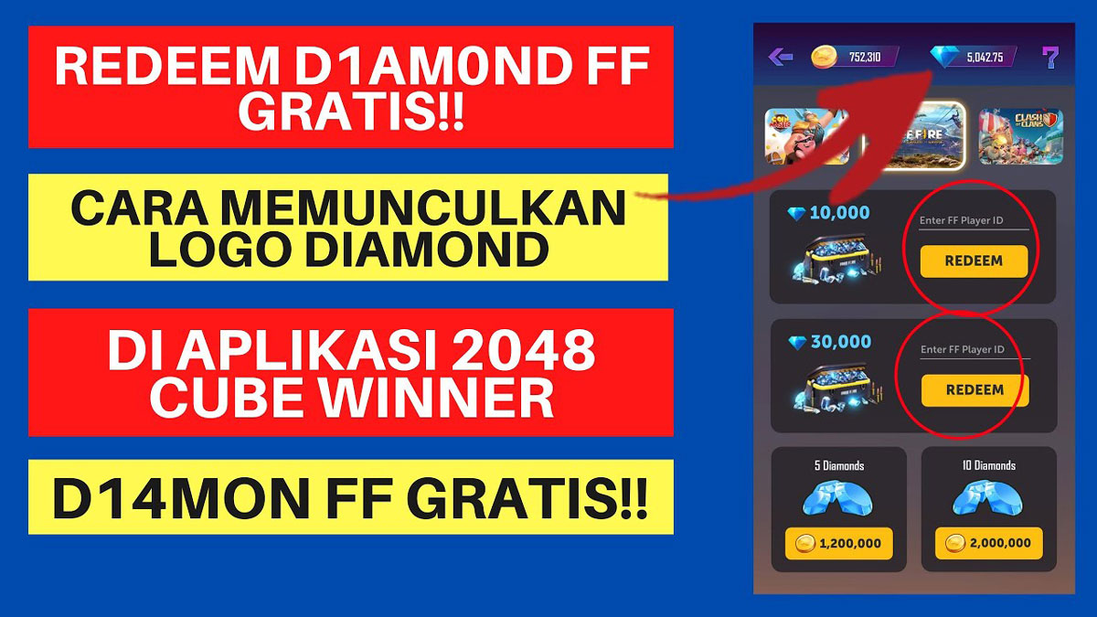 Cara Memunculkan Logo Diamond di 2048 Cube Winner