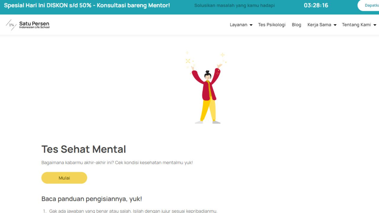 Link Mengisi Kondisi Kesehatan Mental, Tes Secara Online