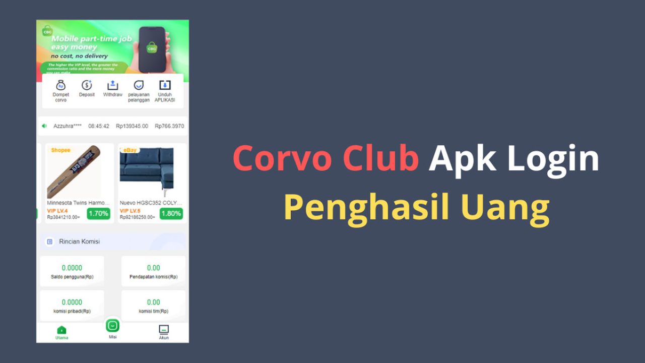 Corvo Club Apk Login Penghasil Uang Aman atau Penipuan?