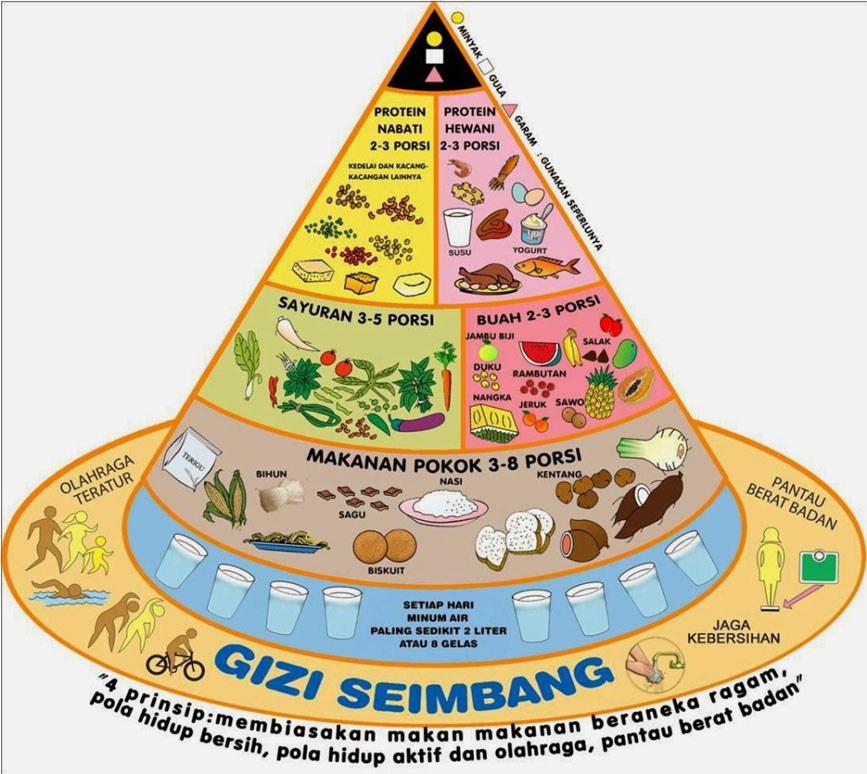 Diagram Piramida Makanan Seimbang