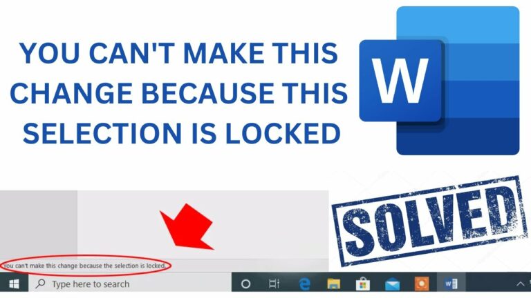 Selection Is Locked